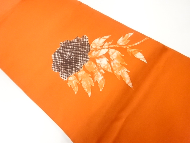 JAPANESE KIMONO / VINTAGE NAGOYA OBI / SILK / SHIOZE / FLORAL PLANTS